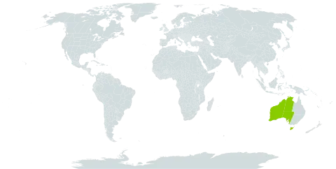 Acacia conspersa world distribution map, present in Australia