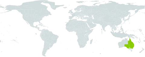 Acronychia imperforata world distribution map, present in Australia