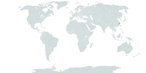 Aster formosanus world distribution map, present in China and Taiwan, Province of China