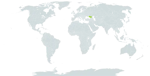 Astragalus lasioglottis world distribution map, present in Russian Federation and Turkey