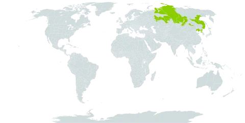 Astragalus uliginosus world distribution map, present in China, Kazakhstan, Mongolia, Korea (Democratic People's Republic of), and Russian Federation