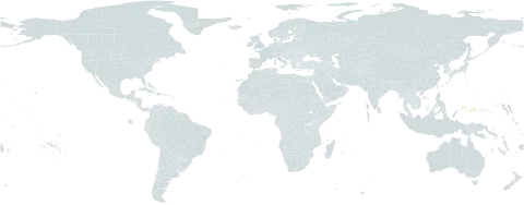Buchanania engleriana world distribution map, present in Micronesia (Federated States of) and United States of America