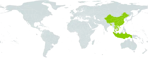 Carex speciosa subsp. speciosa world distribution map, present in Andorra, Bangladesh, China, Indonesia, Lao People's Democratic Republic, Nepal, Thailand, and Viet Nam