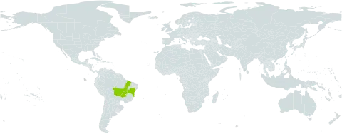 Chamaecrista juruenensis world distribution map, present in Brazil