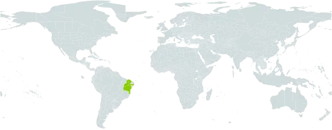 Colubrina cordifolia world distribution map, present in Brazil