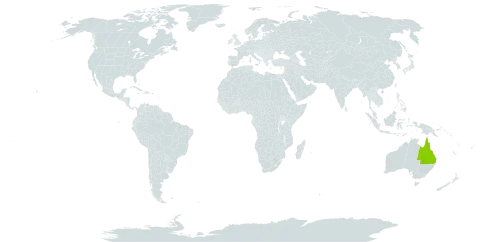 Croton aridus world distribution map, present in Australia
