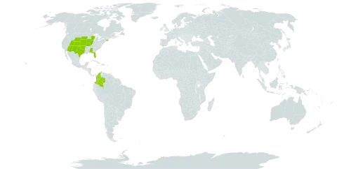 Croton texensis world distribution map, present in Åland Islands, Colombia, and United States of America