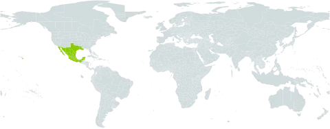 Dalea emarginata world distribution map, present in Mexico and United States of America