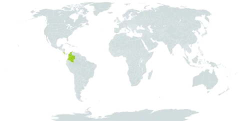 Erythrina cochleata world distribution map, present in Colombia and Costa Rica