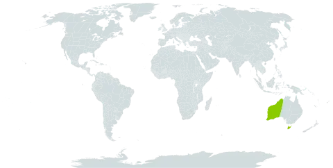 Eucalyptus fitzgeraldii world distribution map, present in Australia