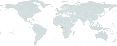 Gaertnera leucothyrsa world distribution map, present in Gabon