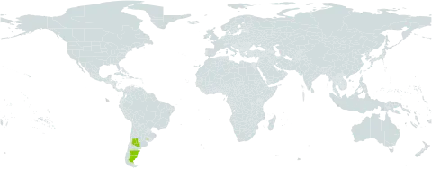 Gymnocalycium gibbosum subsp. gibbosum world distribution map, present in Argentina and Uruguay
