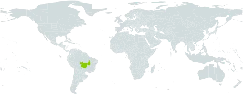 Helicteres cidii world distribution map, present in Brazil