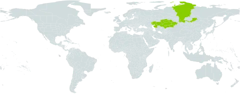 Lathyrus frolovii world distribution map, present in Kazakhstan and Russian Federation