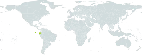 Lepanthes illinizae world distribution map, present in Ecuador