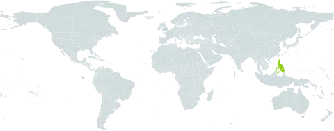 Madhuca monticola world distribution map, present in Philippines