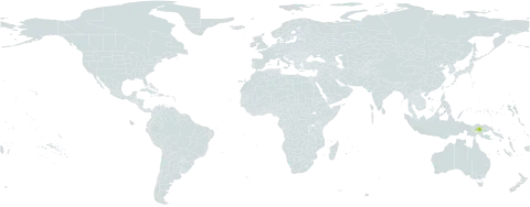 Maniltoa megalocephala world distribution map, present in Papua New Guinea
