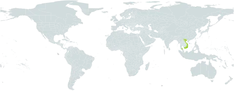 Myriophyllum siamense world distribution map, present in Thailand and Viet Nam