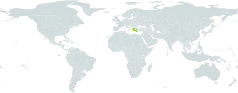 Ophrys cretica subsp. ariadnae world distribution map, present in Greece