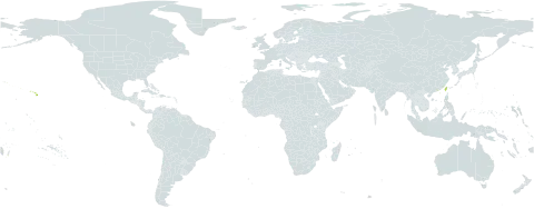 Osteomeles anthyllidifolia world distribution map, present in Marshall Islands, Pitcairn, Tonga, Taiwan, Province of China, and United States of America
