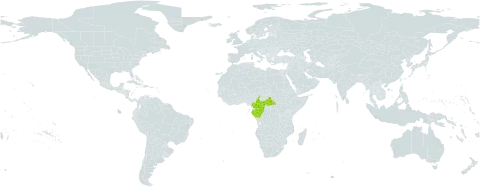 Pancovia laurentii world distribution map, present in Central African Republic, Cameroon, Congo, and Gabon