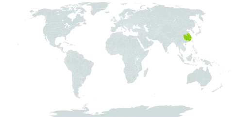 Rubus pacificus world distribution map, present in China