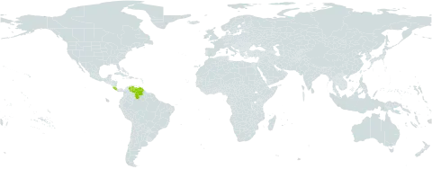 Specklinia dunstervillei world distribution map, present in Costa Rica and Venezuela (Bolivarian Republic of)