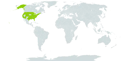 Sphagnum world distribution map, present in United States of America