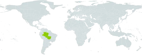 Stryphnodendron foreroi world distribution map, present in Brazil