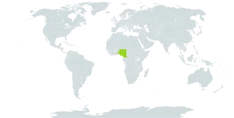 Triaspis stipulata world distribution map, present in Cameroon, Equatorial Guinea, Nigeria, and Togo